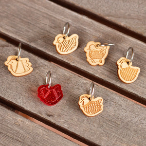 Katrinkles Chicken Ring Stitch Markers