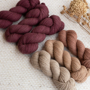 Louie & Lola Yarns Alma Cardigan Fade Kit - Pinot & Rose Dust