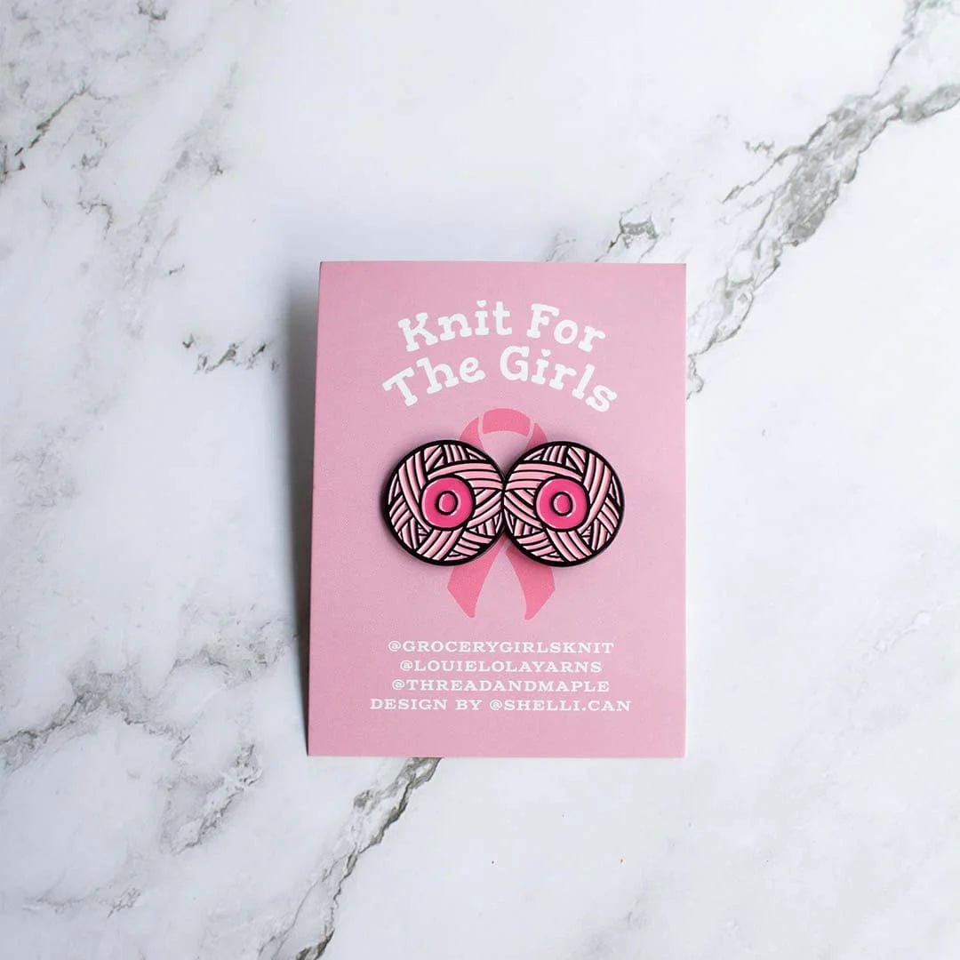 Louie & Lola Yarns Enamel Pin Knit for the Girls - Yarn Boobie Enamel Pin