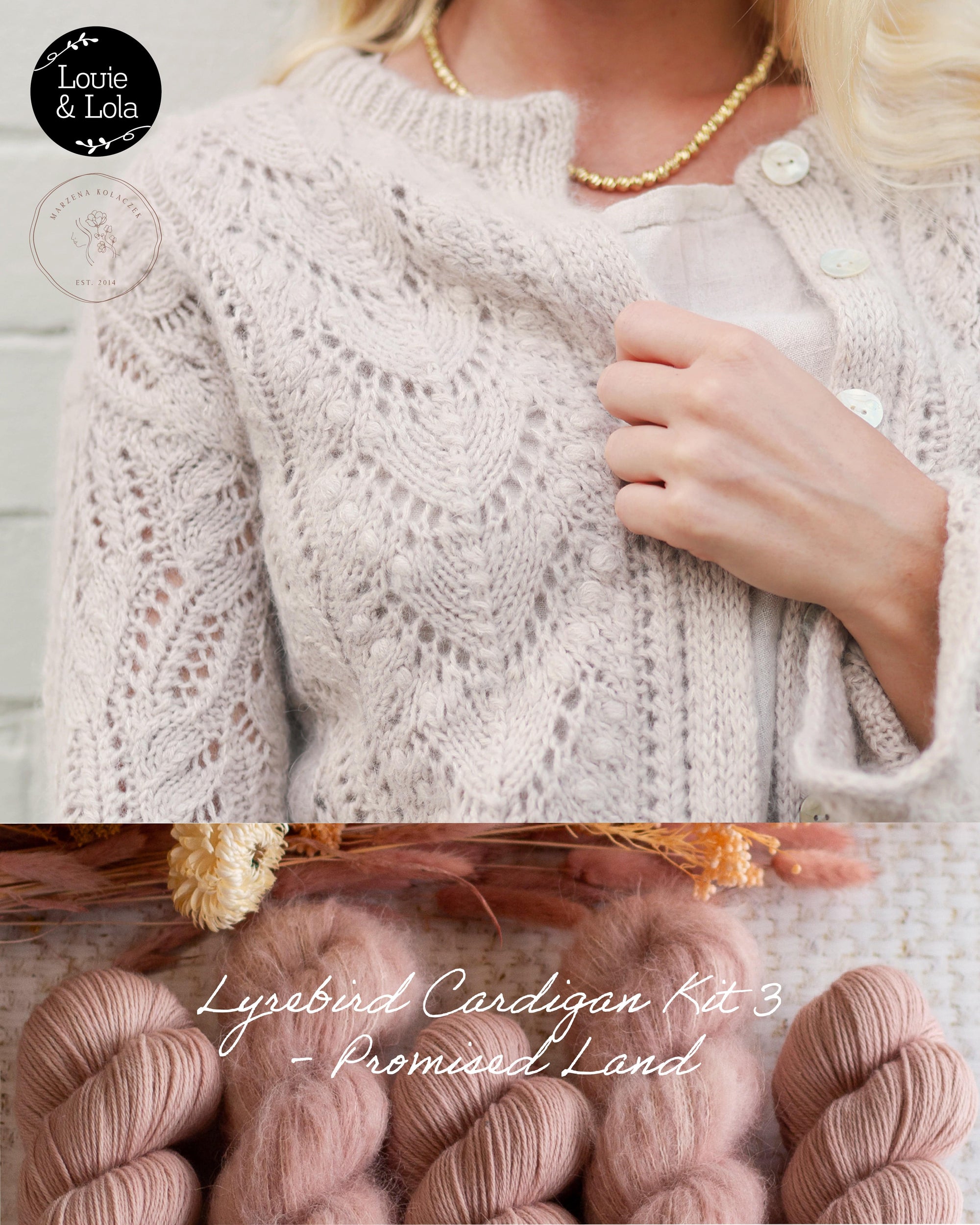 Louie & Lola Yarns Lyrebird Cardigan - Kit 3 - Promised Land