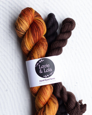 Louie & Lola Yarns Yarn Club Flock & Feather Yarn of the Month - February 2025 - Gold Laced Wyndotte