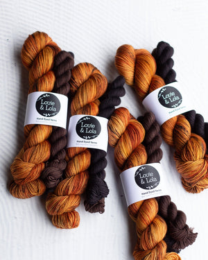 Louie & Lola Yarns Yarn Club Flock & Feather Yarn of the Month - February 2025 - Gold Laced Wyndotte