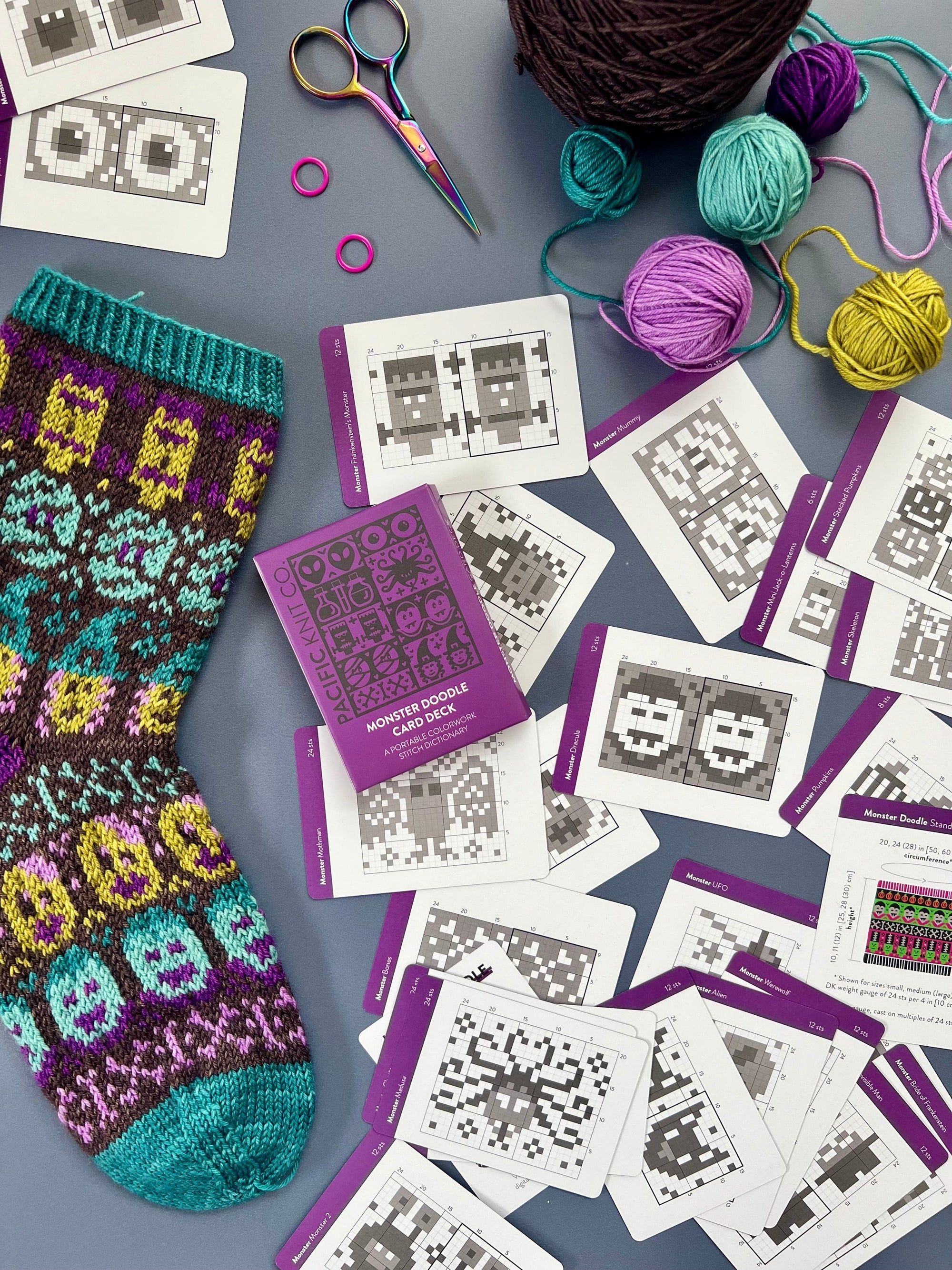 Pacific Knit Co. knitting pattern Pacific Knit Co. - Monster Doodle Card Deck (Expansion)