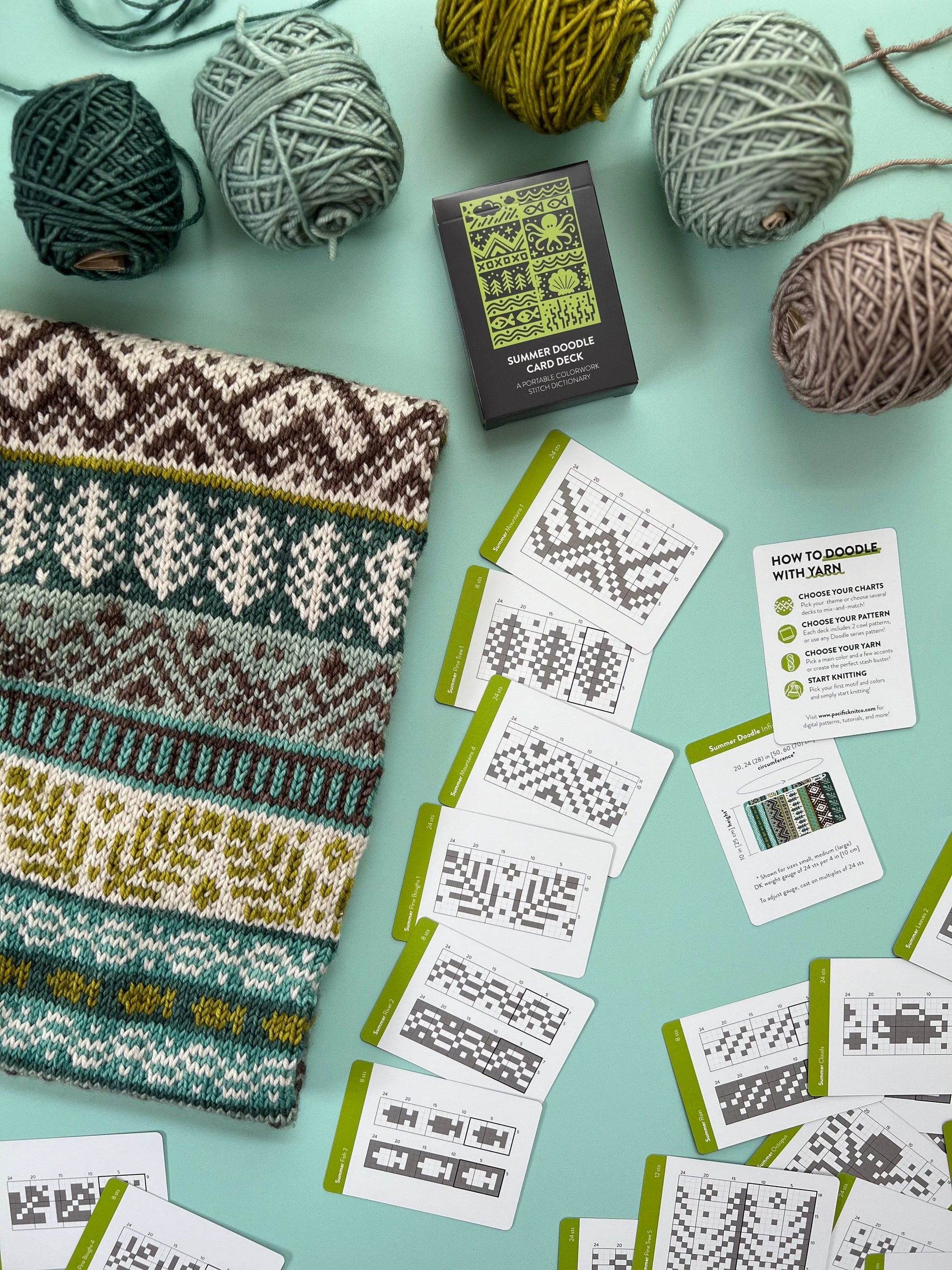 Pacific Knit Co. knitting pattern Pacific Knit Co. - Summer Doodle Card Deck